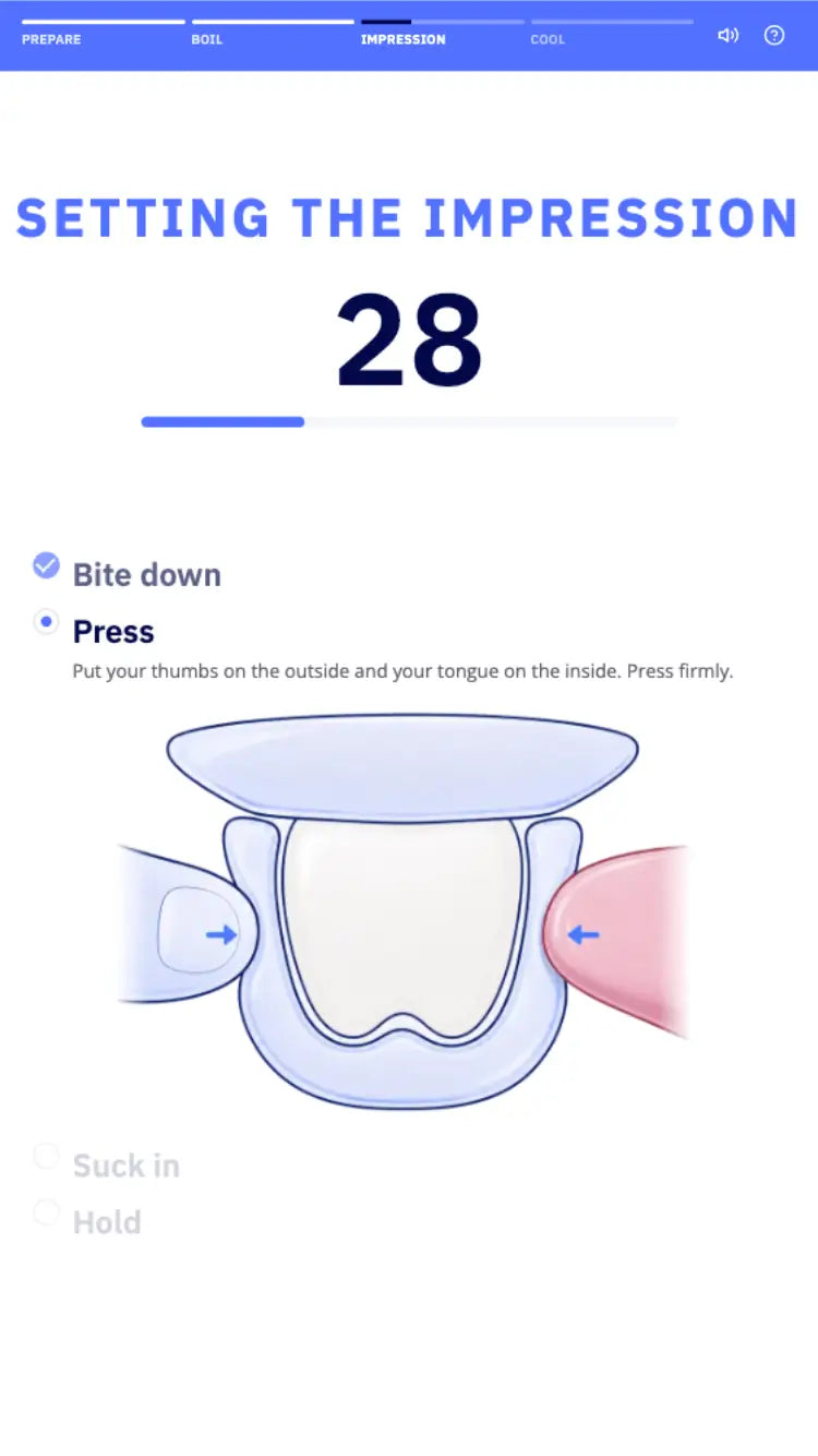 Fitting Wizard impression step screen